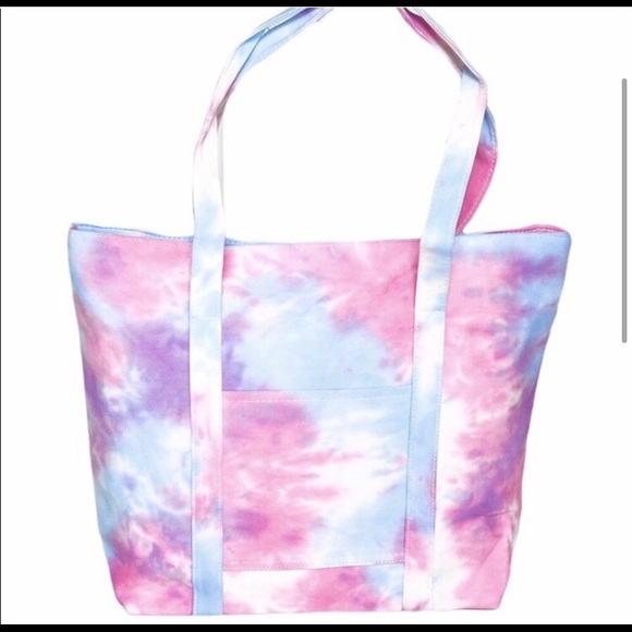 Cotton pastel tie dye canvas tote bag - Picture 5 of 8